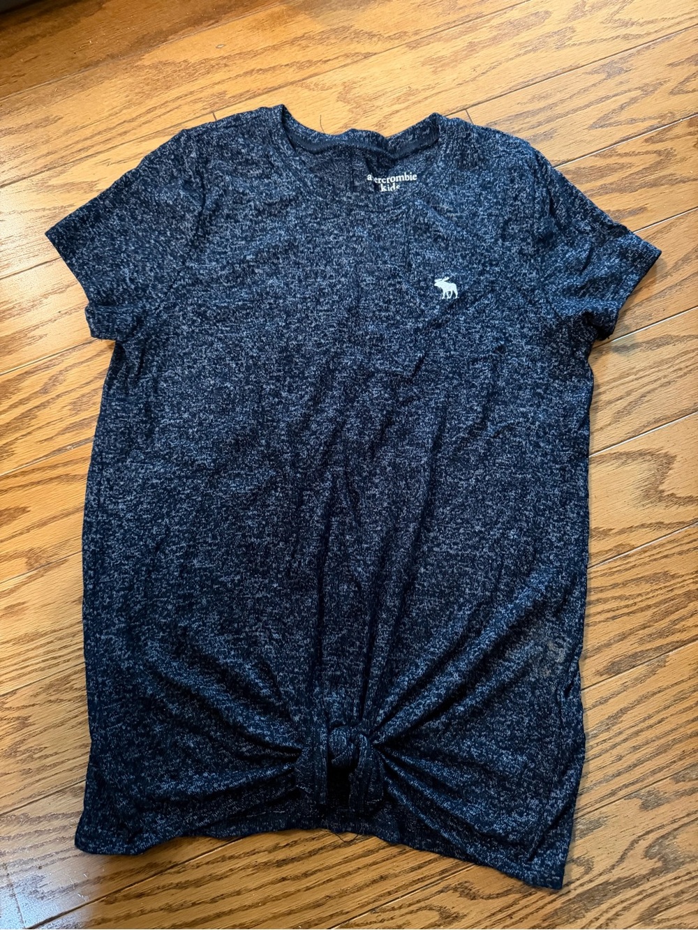 Abercrombie kids heathered navy short-sleeve tee with front knot